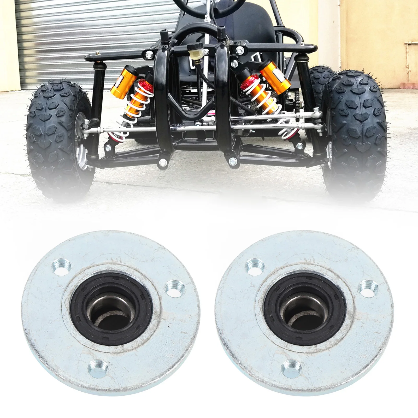 Buje de rueda delantera de 17mm con sello de rodamiento, aleación de acero resistente a impactos, estabilidad mejorada para Go Kart ATV UTV Quad Bike, 2 uds.