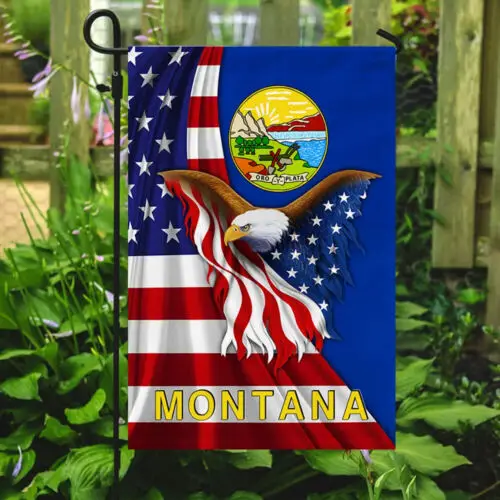 Montana Eagle Flag Garden Flag