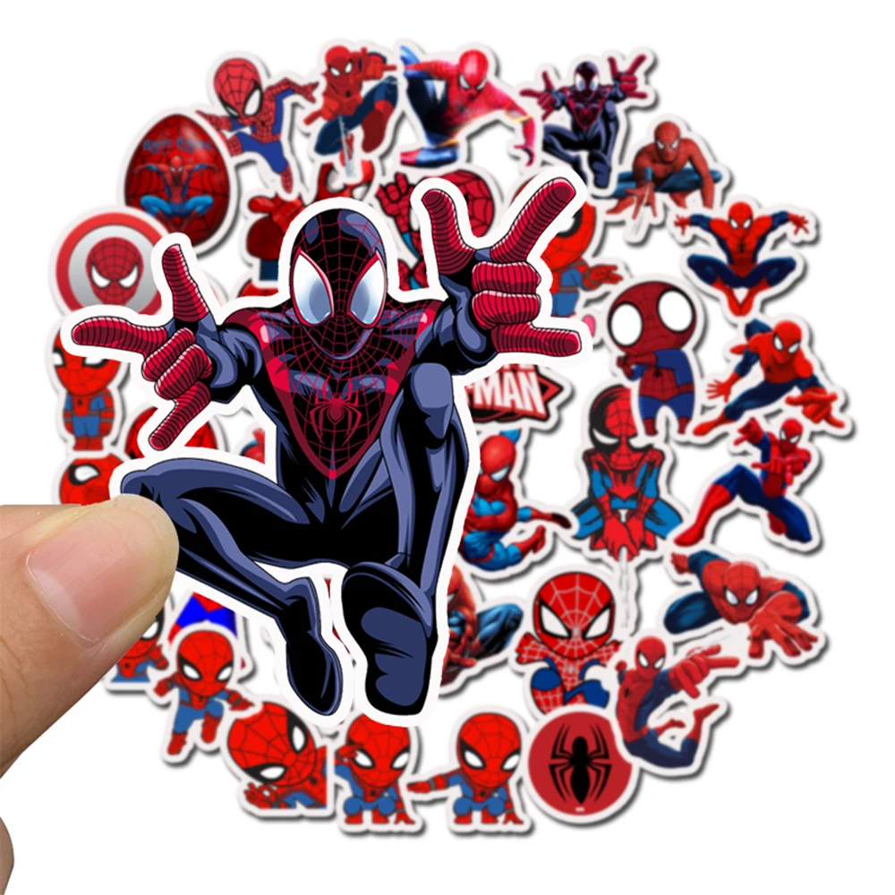 10/35PCS Disney Marvel Spiderman Super Hero Stickers Decals Car Travel Luggage Guitar Fridge Laptop DIY Graffiti Cool Sticker