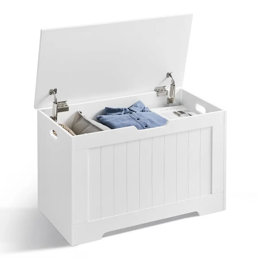 

Storage Chest, 29.9 Inches Width Storage Bench, Entryway Bench with 2 Safety Hinges, Shoe Bench, Farmhouse Style, for Entryway,