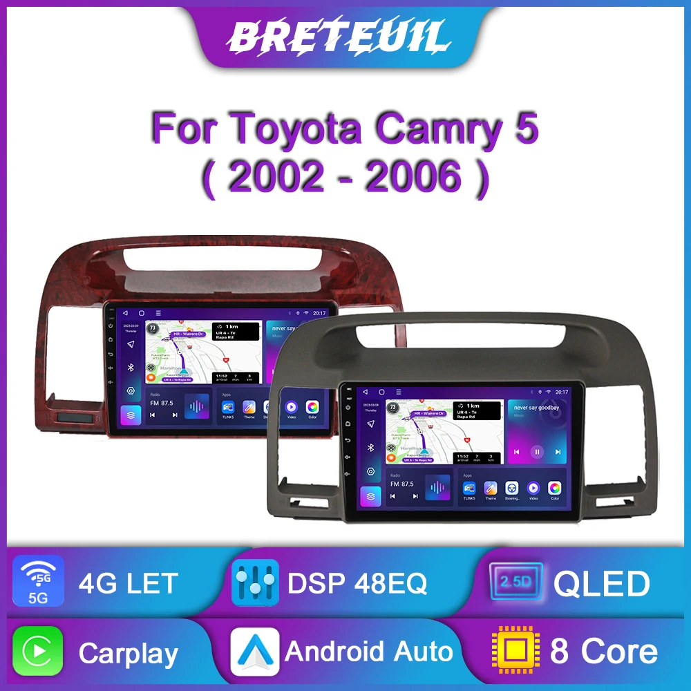 Dla Toyota Camry 5 XV 30 2001 2002 2003 2004 2005 2006 Radio samochodowe z androidem odtwarzacz multimedialny nawigacja GPS Carplay ekran dotykowy