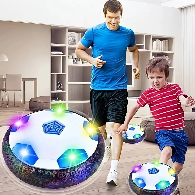 Jouet de sport de football en suspension, coussin d'air flottant, football en mousse avec lumière LED, jouets de football fœtal, cadeaux pour enfants