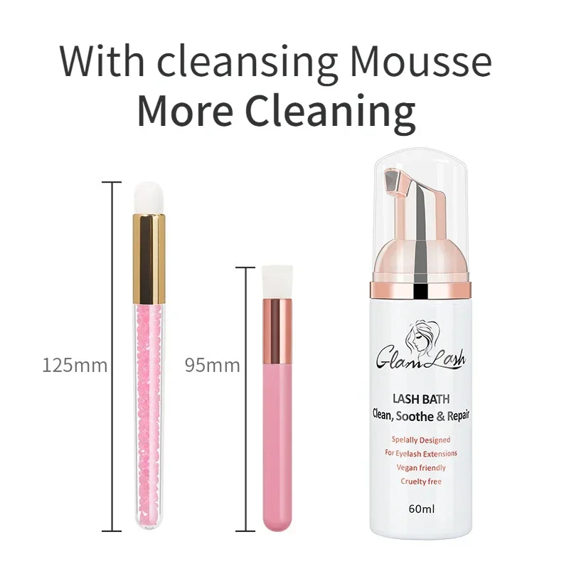 크리스탈 속눈썹 청소 브러쉬 눈썹 얼굴 클렌징 코 블랙 헤드 딥 워싱 래쉬 샴푸 브러쉬 뷰티 메이크업 도구 1Pc