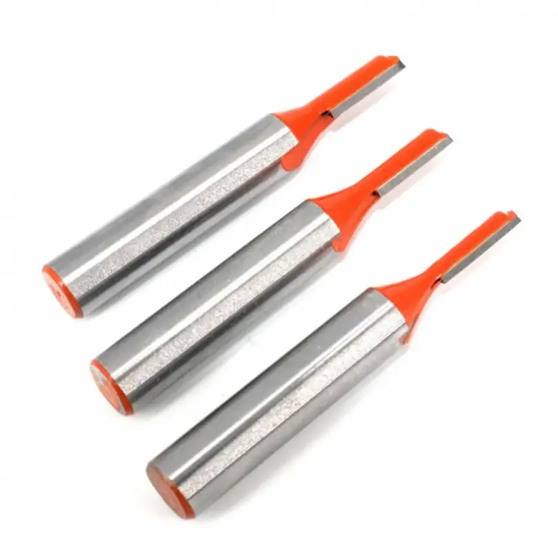 3pcs/set 8mm Shank Carbide Alloy Straight Router Bits for Wood Working,Tungsten Alloy Single Edged Straight Cutter Set