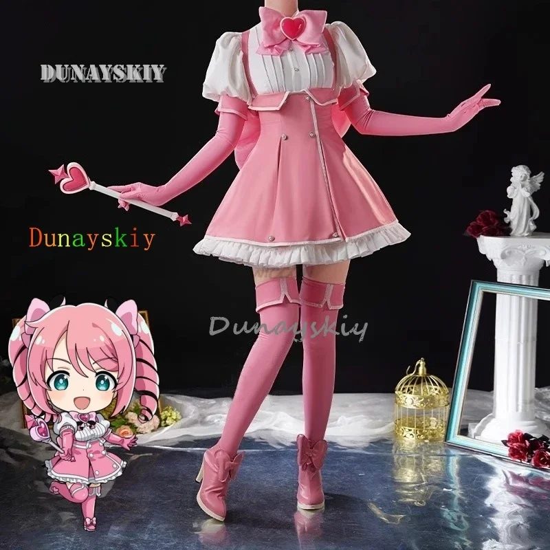 CosplayHanabishi Haruka Gushing sobre Meninas Mágicas I admire meninas mágicas e Vestido de Batalha Cosplay Traje Roupas Peruca Magia Sti