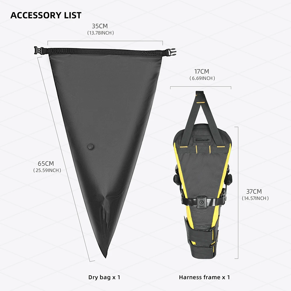 ل Rhinowalk البرية سلسلة X 2-Piece مقاوم للماء سرج دراجة حقيبة 14 لتر دراجة تسخير مع حزمة جافة للدراجات الحصى #6