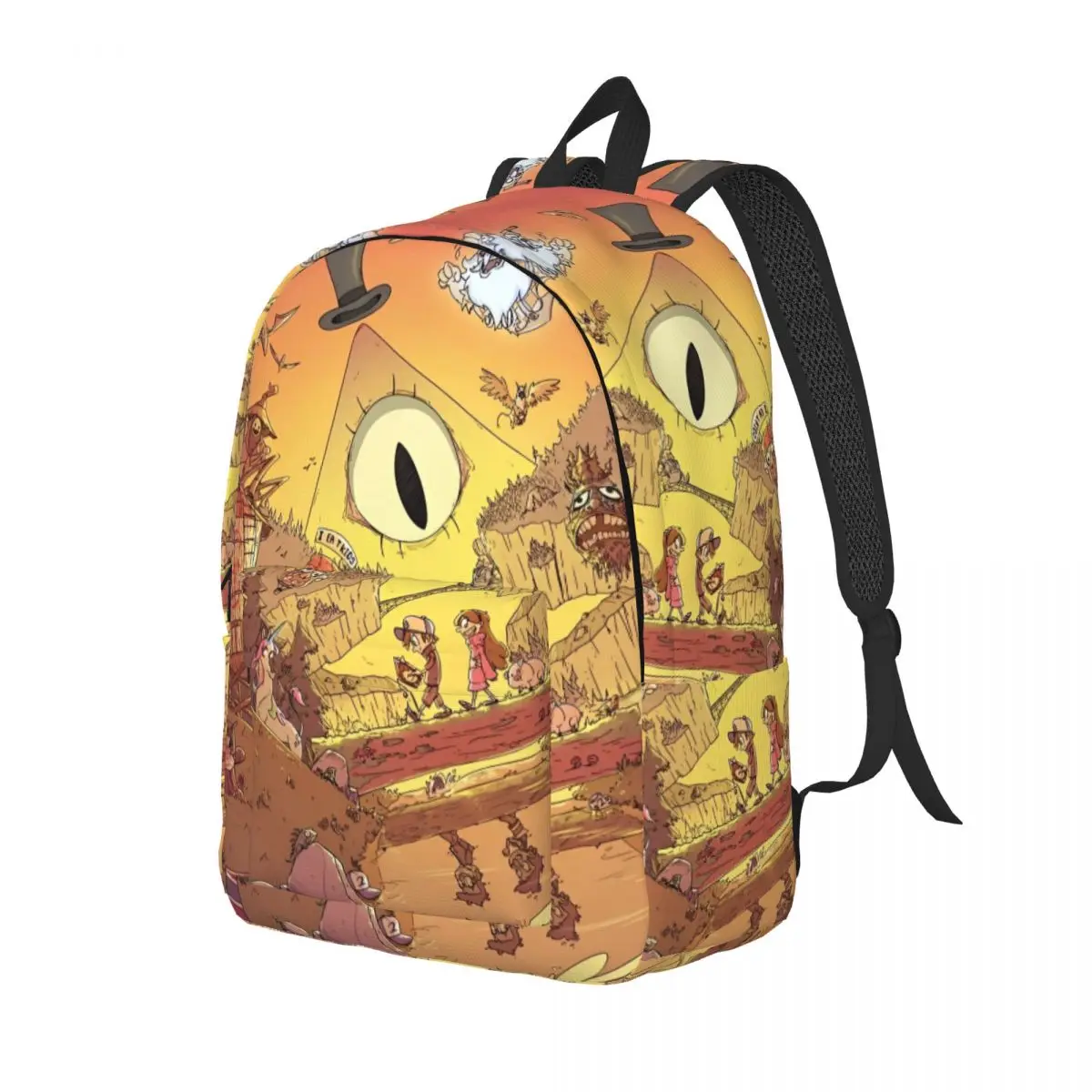 Bill Cipher-Mochila deportiva para hombre y mujer, bolsa de lona con dibujos animados de Anime para ordenador portátil y negocios