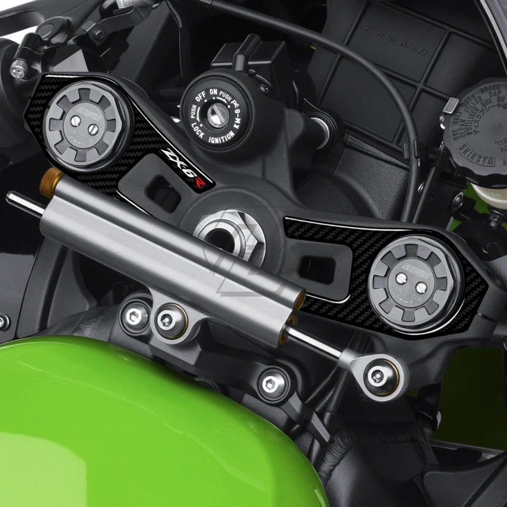

For Kawasaki ZX6R ZX-6R 2009-2011 3D Carbon Fiber Triple Tree Yoke Cover Protector Tank Pad