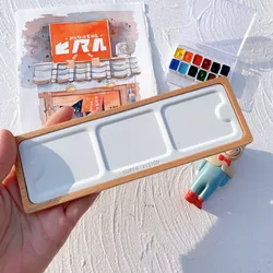 Supervision Palette Travel Portable Solid Wood Base Metal Paint Palette Easy To Clean and Durable Painting Art Supplies