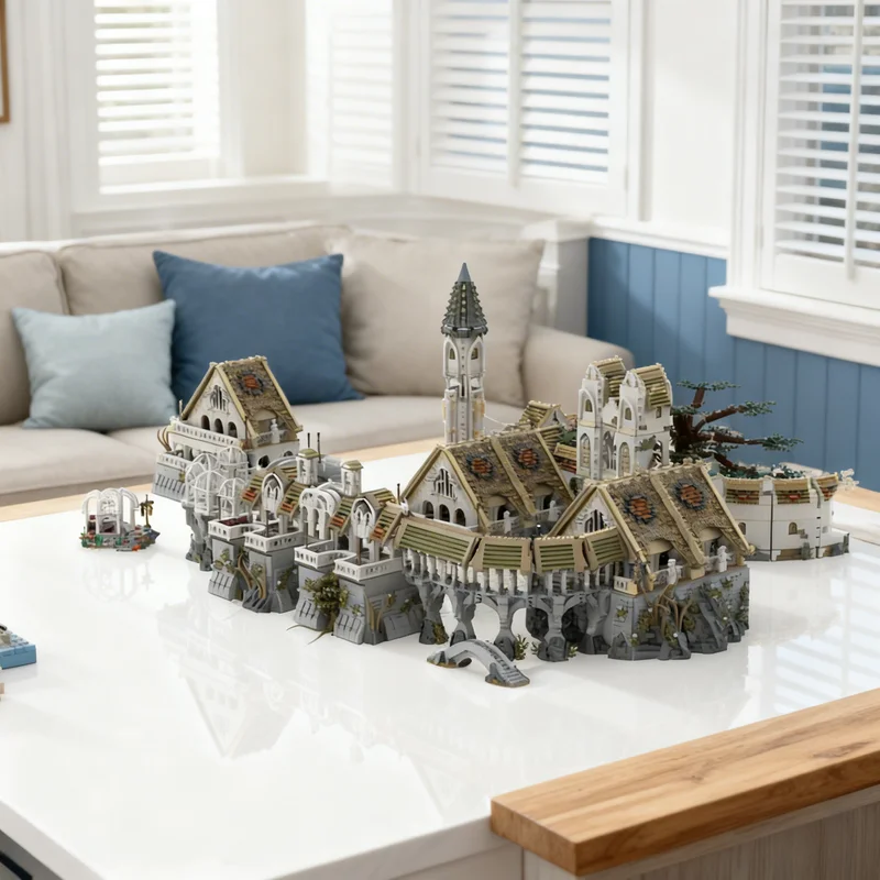 

21067 деталей MOC Rivendell: Полный набор для сборки модели из «Властелин колец» и «Хоббита», конструктор, подарок, креативный коллекционный декор для демонстрации