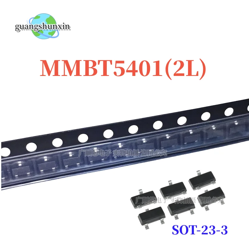 100pcs MMBT4401 SMD Transistor MMBT4403 2N4401/2N4403 NPN Screen Printing 2X/2T MMBT2222A MMBT2907A MMBT3904 MMBT3906 MMBTA42