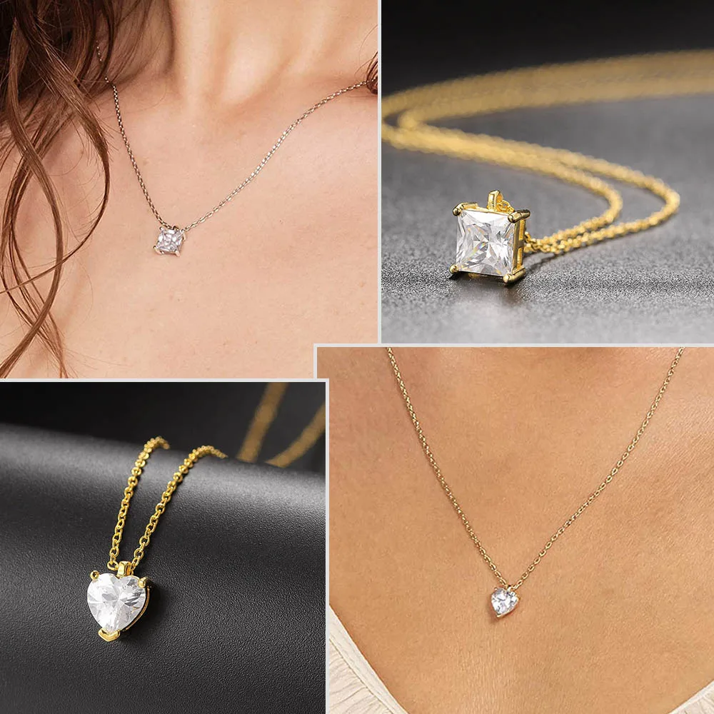 Kryształy krople naszyjnik dla kobiet koreański moda złoty geometryczny diamentowy łańcuch Choker na akcesoria na szyję biżuteria N511 — zdjęcie 5