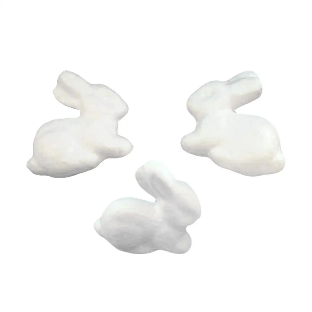 

10 Pcs Bunny DIY Set Polystyrene Ornaments Smooth Surface Handwork Decorations Balls Craft Figurines Kids Students Project