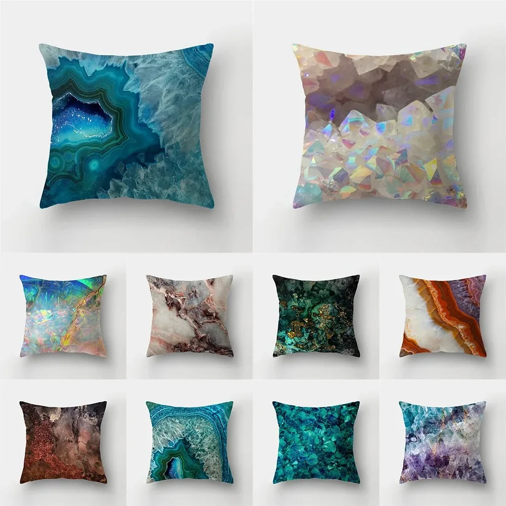 Texture Print Pattern Marble Rock Cushion Cover Home Living Room Sofa Car Decorative Throw Pillow Pillow Cover