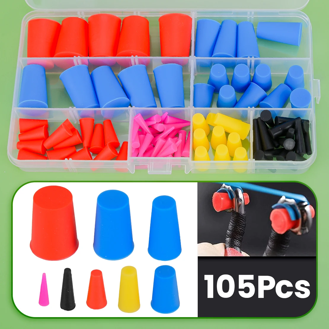 LETAOSK 105Pcs High Temp Masking Plugs Powder Coating Painting Silicone Tapered Cone Plugs Kit 8-Sizes