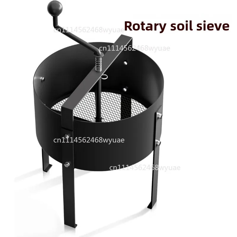 Rotary Soil Sieve, Metal Compost Sifter for Garden & Potting Soil Filtering
