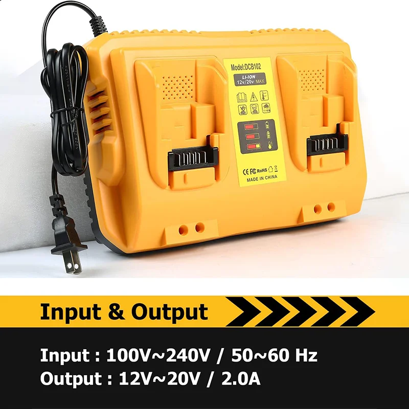 Electric Goddess 100%New Product Dual Charging Base Battery Charger Wall Mounted Design for Electric Tool Battery Dewalt Charger