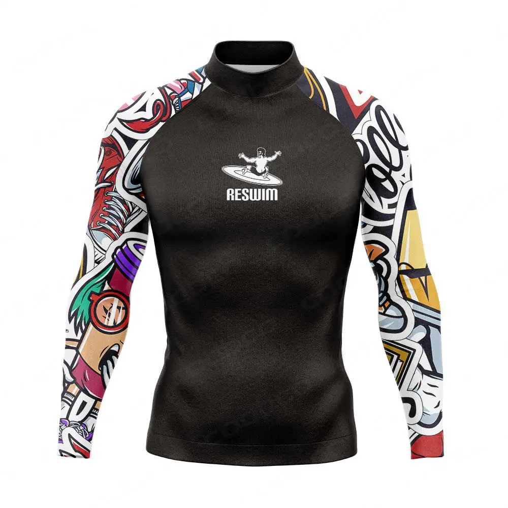 Rash guard da uomo nuoto Surf Diving costume da bagno 2024 camicie da Surf a maniche lunghe UPF 50 t-shirt costumi da bagno abbigliamento sportivo