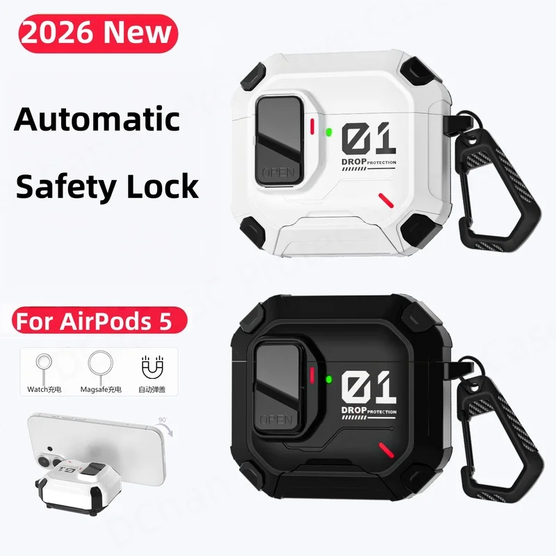 Case for AirPod 5 Earphone Protector Cover PU+PC Shockproof Case for AirPods Pro/Pro 2 3 Lock Case For AirPods 5 MagSafe Cases