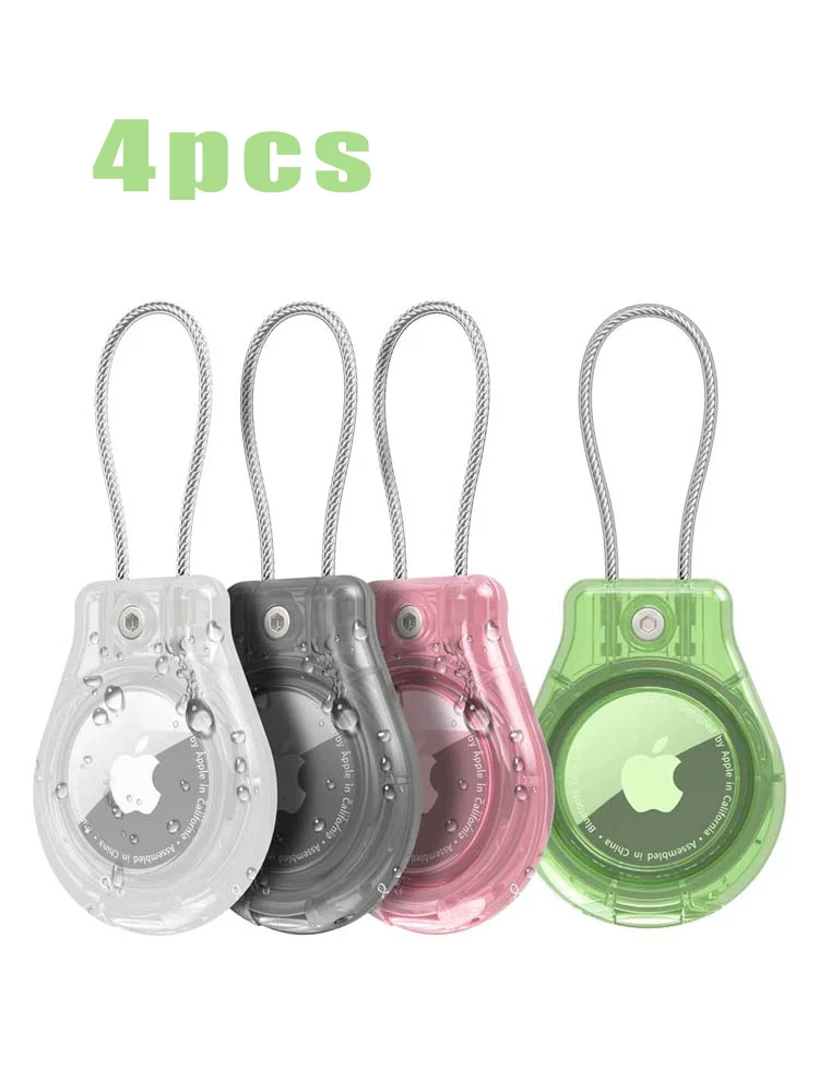 Waterdichte hoes voor AirTag sleutelhangerhouder met draadkabel Anti-verloren trackeraccessoires voor bagage-rugzak Airtag-hoes