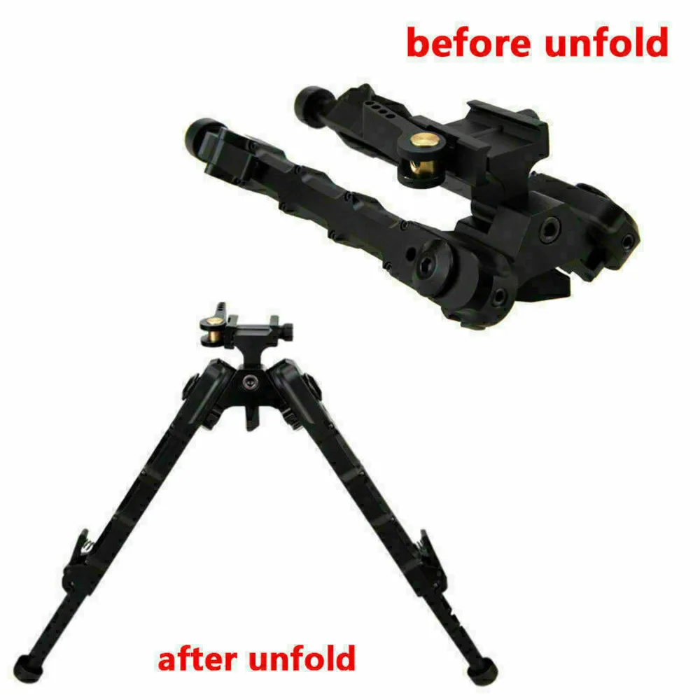 7-9 In Aluminum V9 Adjustable Flat Spring Rifle Bipod QD Picatinny Mount Hunting