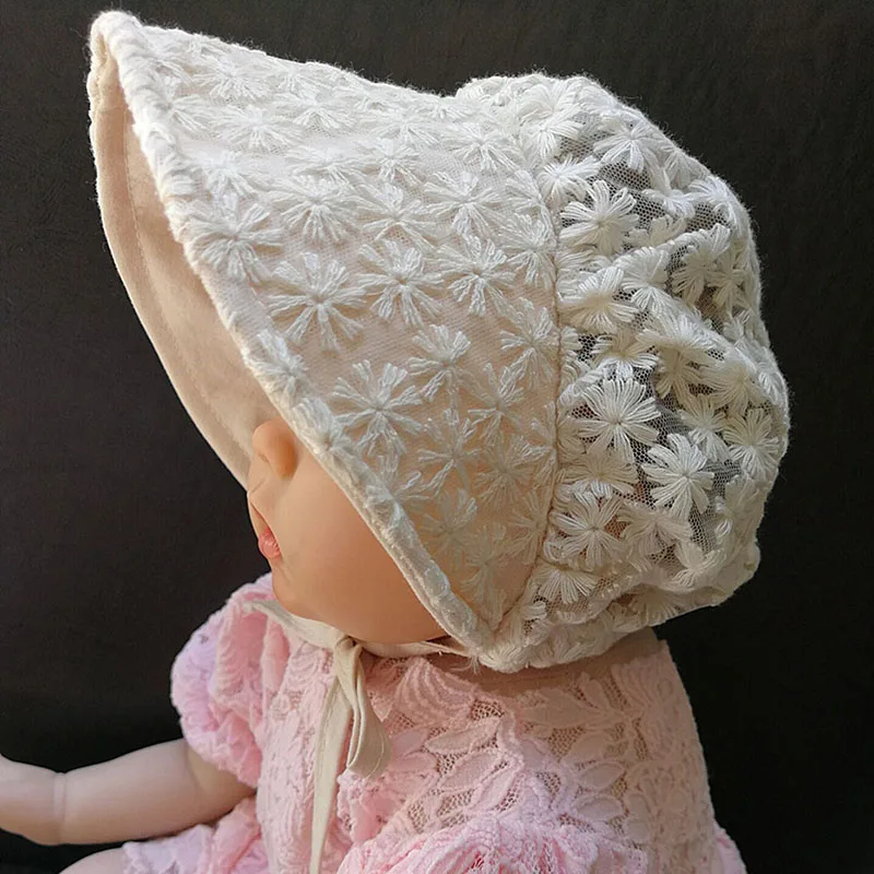 Summer Lace Flower Baby Hat Princess Girls Infant Newborn Wide Brim Soft Bonnet Cap Toddlers Sun Hats