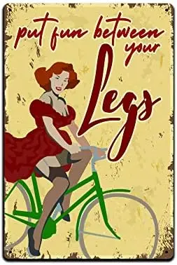JP's Parcels Tin Signs Man Cave Decor - Metal Sign 12 x 8 in. Put the Fun Between Your Legs sign sign