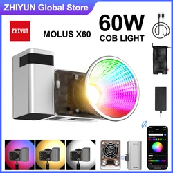 ZHIYUN MOLUS X60 RGB X60 60W COB Video Light LED Pocket Lights Portable Outdoor Photography Lighting for Video Portrait Shooting