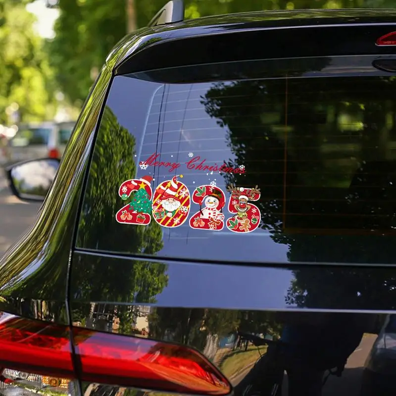 Car Stickers And Decals 2025 Christmas Santa Claus Decals Clear Printing Car Modified Sticker For SUVs Sedans RVs Home Walls