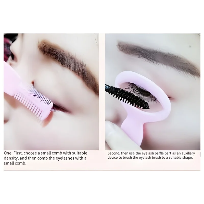 2 pcs 3-in-1 Eyelash Tool - Dual-End Tweezers & Brush, Ergonomic Handle, No Battery, Easy for Beginners