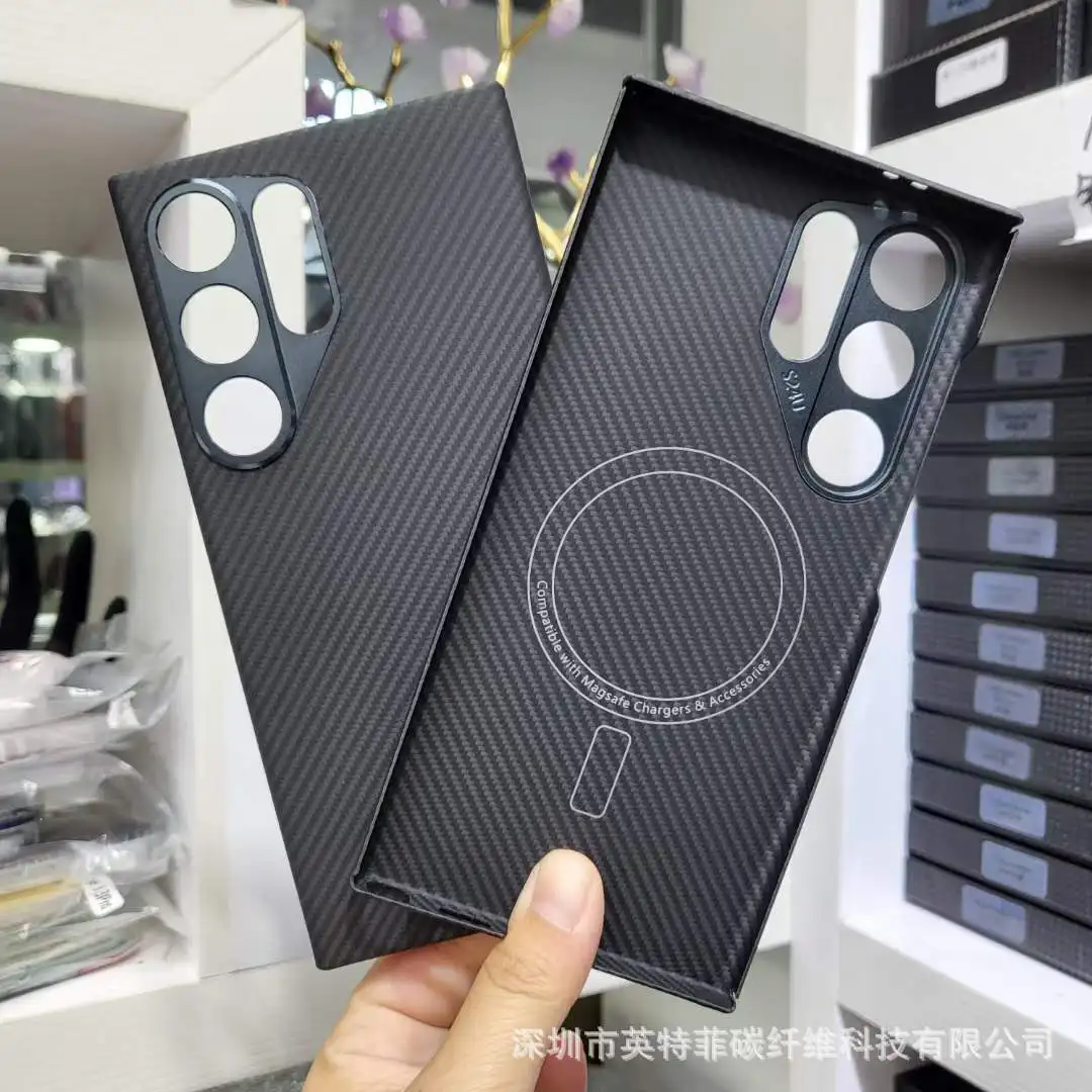 

Подходит для Samsung S24Ultra, защитный чехол из арамидного волокна с мелким зерном S24 Plus, простой, легкий и противоударный корпус