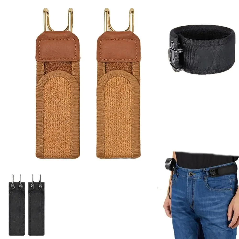 Nuovo gancio per cintura senza fibbia unisex Fibbia in vita Cintura elastica regolabile Comodo gancio in metallo