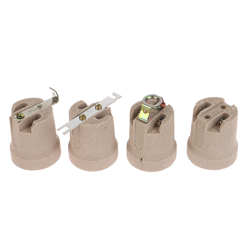 (.) 1Pcs 250V 4A Lamp Base E27 Vintage Ceramic Lamp Fittings Socket Lamp Base Holder Accessory Fixing Bracket Large Screw Cap