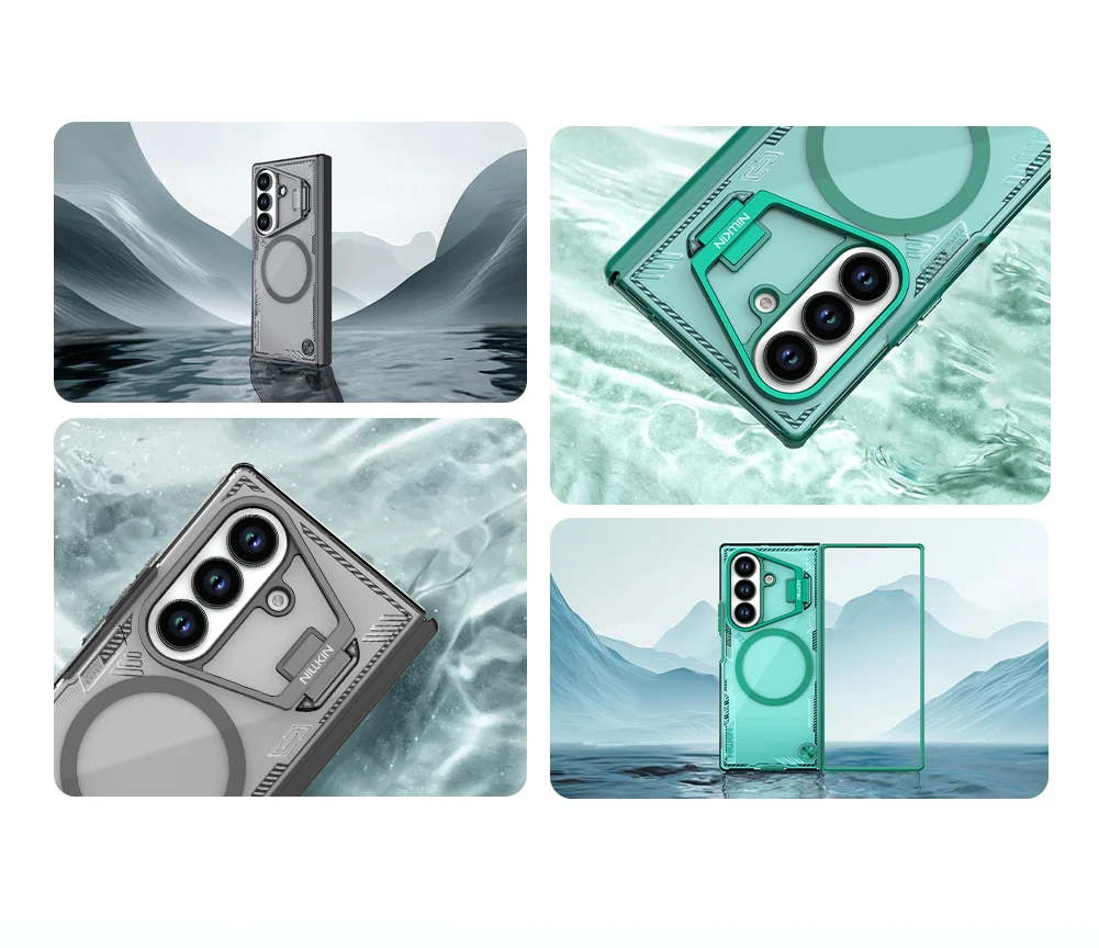 

Магнитный чехол Nillkin для Samsung Galaxy Z Fold 7 5G Iceblade, складной объектив с подставкой для камеры, защитный чехол для телефона