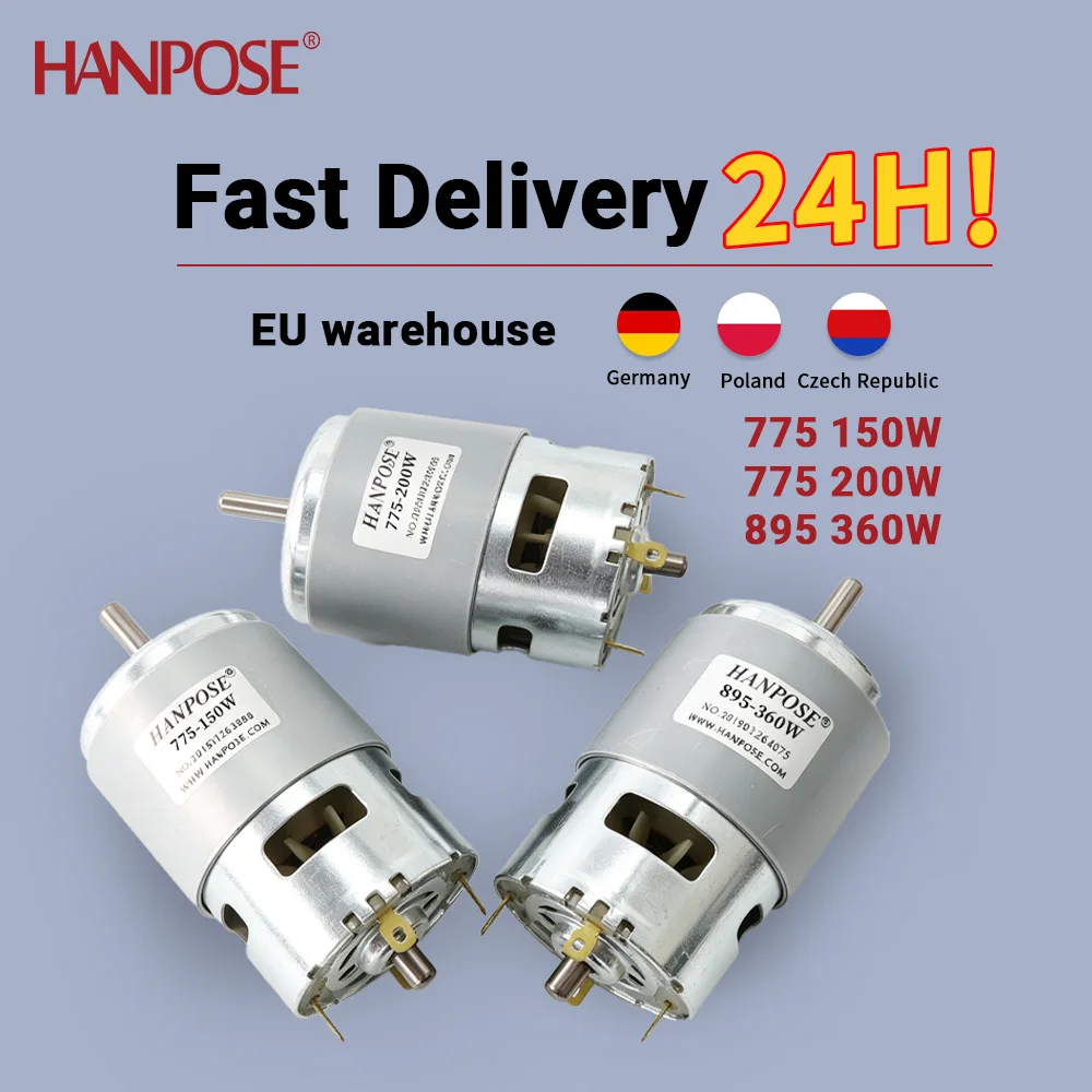 Image of HANPOSE 775-150W 775-200W 895-360W Motor mit 12000 U/min für Rasenmäher, zwei Kugellager, Spazz