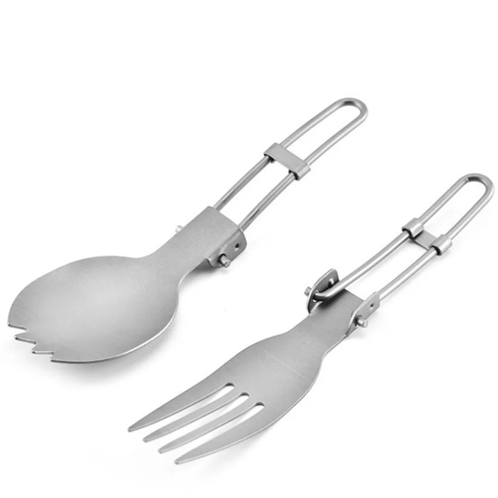 

Premium Foldable Spoon Titanium Compact Tableware for Camping Hiking Adventure Outdoor Dining Travel Essential Gear