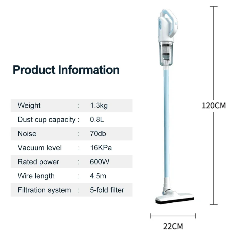 Vacuum Cleaner Corded 16000pa High Power Household Vaccum Cleaner Removable Handheld Vacuum for Car Home Pet Hair Carpet