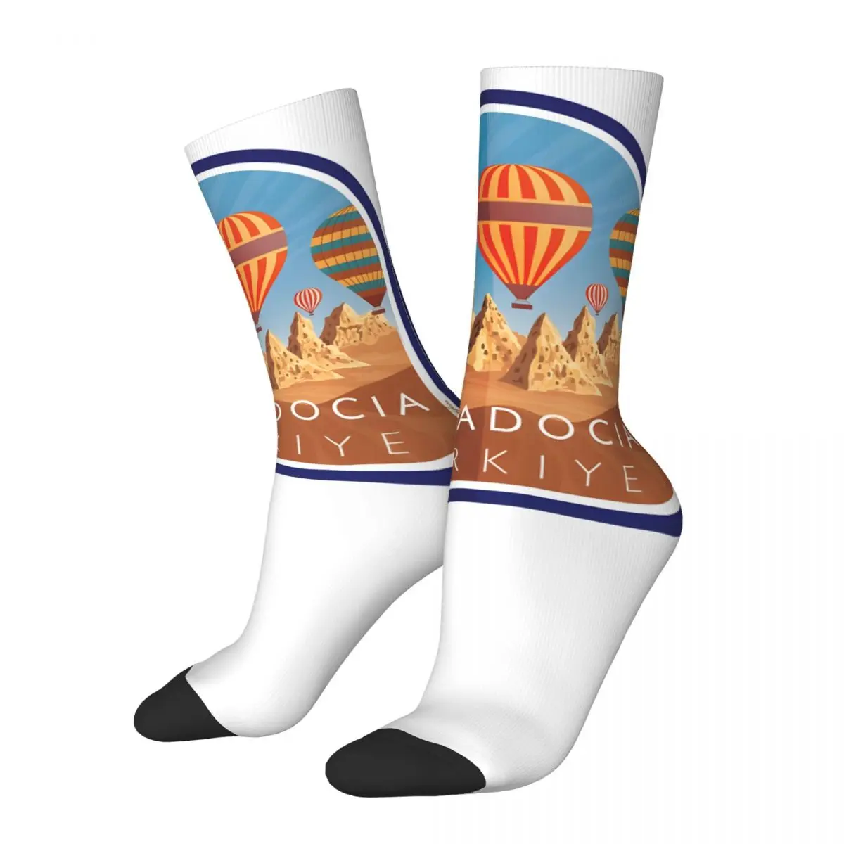 Cappadocia Turkey Turkiye Balloon Men's Socks Vintage Harajuku Europe Street Style Novelty Casual Crew Sock