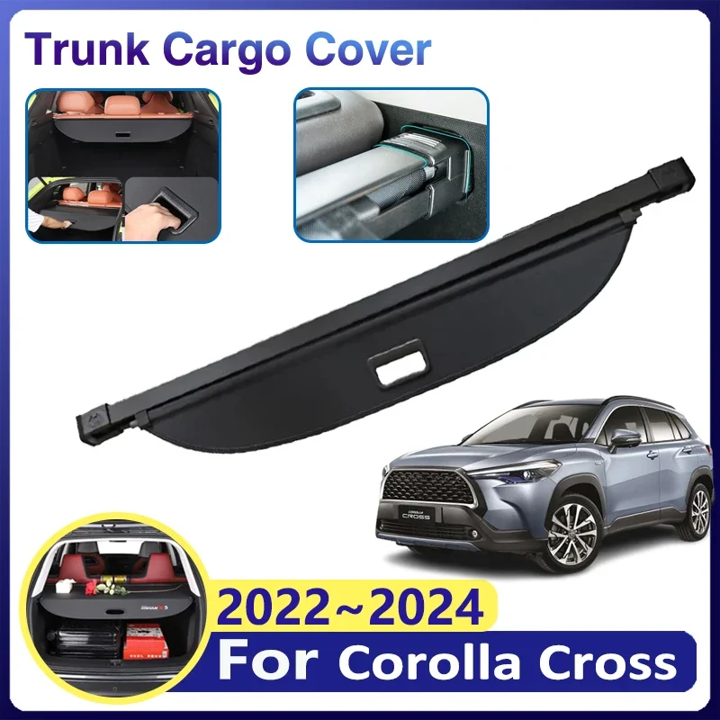 

for Toyota Corolla Cross 2022~2024 XG10 Car Trunk Curtain Cargo Covers Retractable Security Partition Luggage Storage Acessories