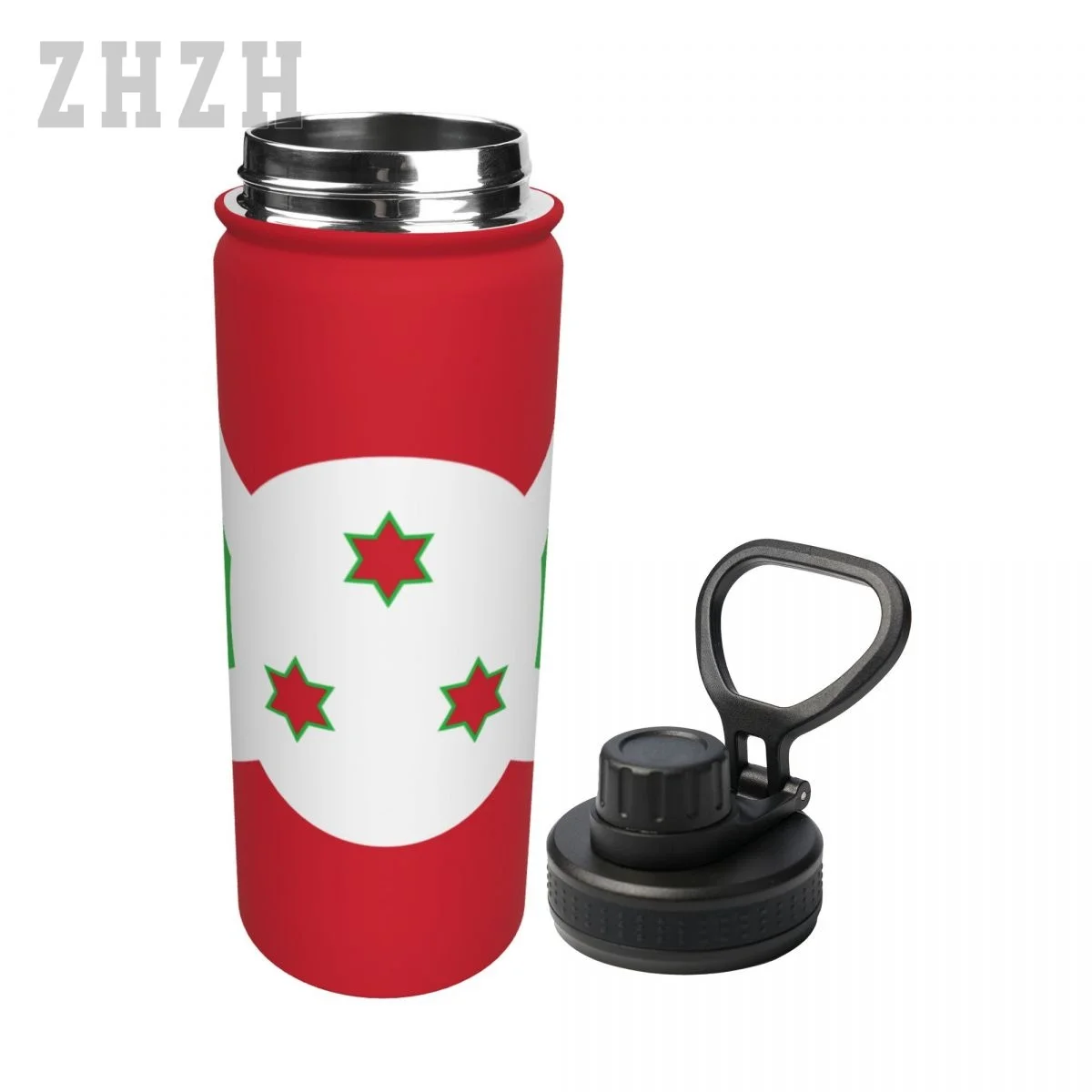 Unisex Sports Water Thermos Bottle Burundi Flag Burundian 304 Stainless Steel Double-layer Insulation Cold And Hot Travel