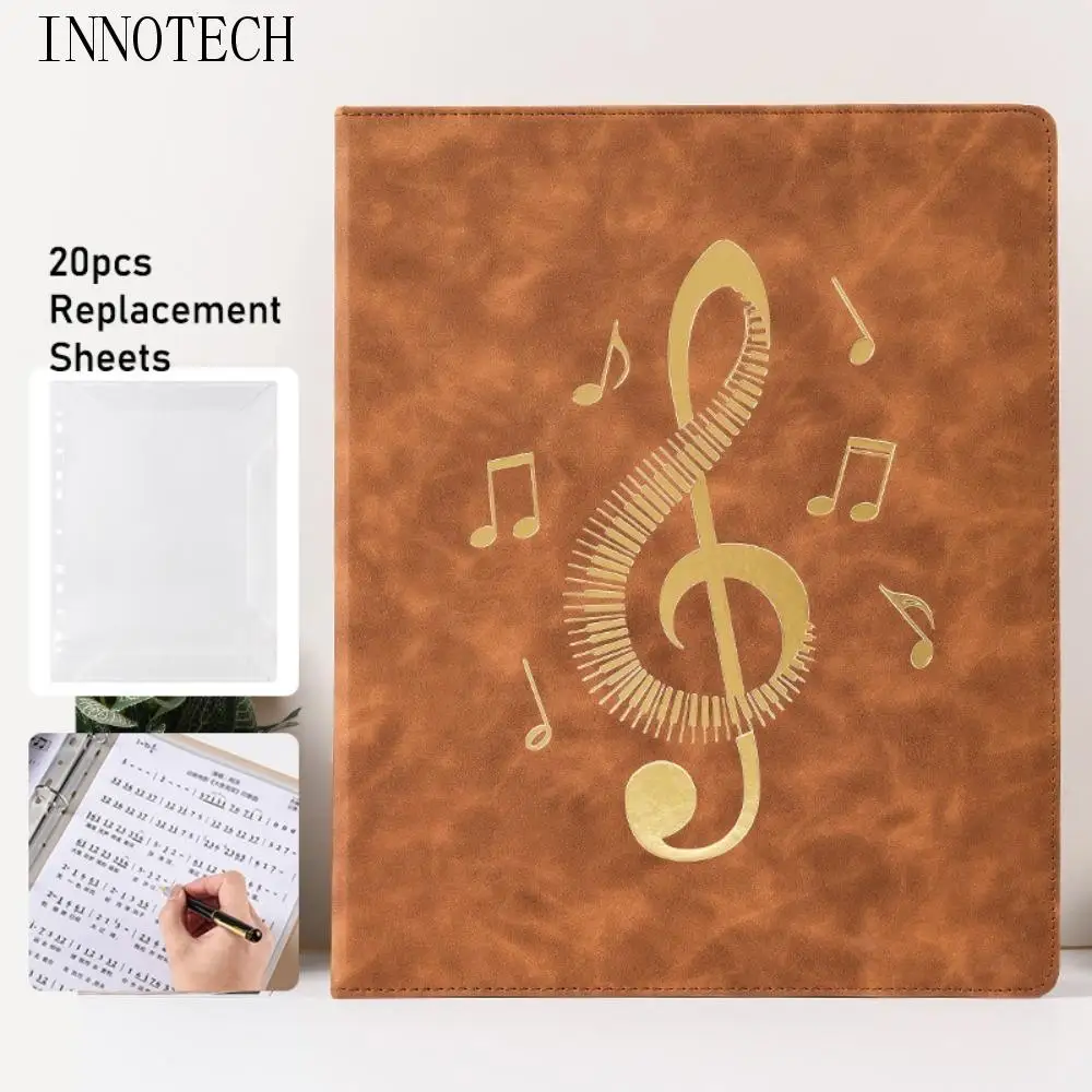

Flexible Loose Leaf Music Score Folder 20 Pages Writable Piano Music Sheet File Folder Detachable Fits Letter Size