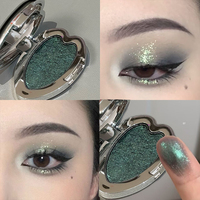 Chameleon Smoked Green Eyeshadow Metallic Pearlescent Glitter Eye Shadow Plate Diamond Brightening Highlight Eye Makeup Cosmetic