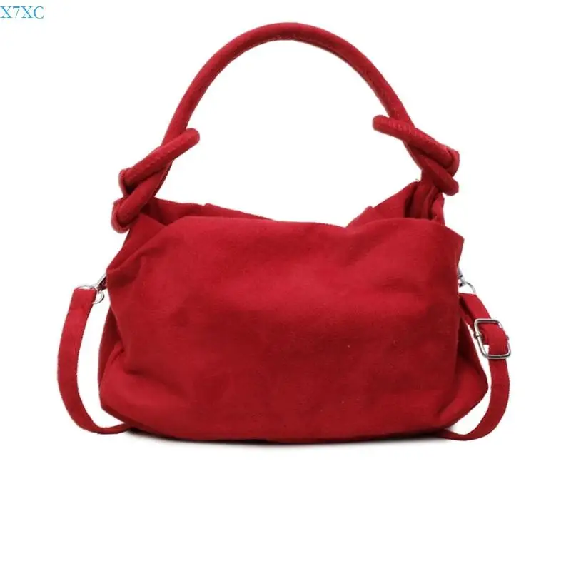 X7XC Faux Suedes Satchel Handbags for Women Toted Shoulder Bag Small Crossbody Bag Purse Top Handle Bag with Removable Strap