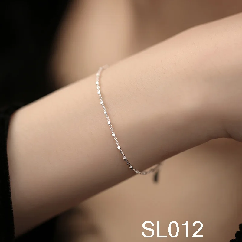 S925 Sterling Silver Water Wave Chain Bracelet Set Starlight Shines Brightly Ladies Gift Pair Fine Jewelry Accessories Wholesale