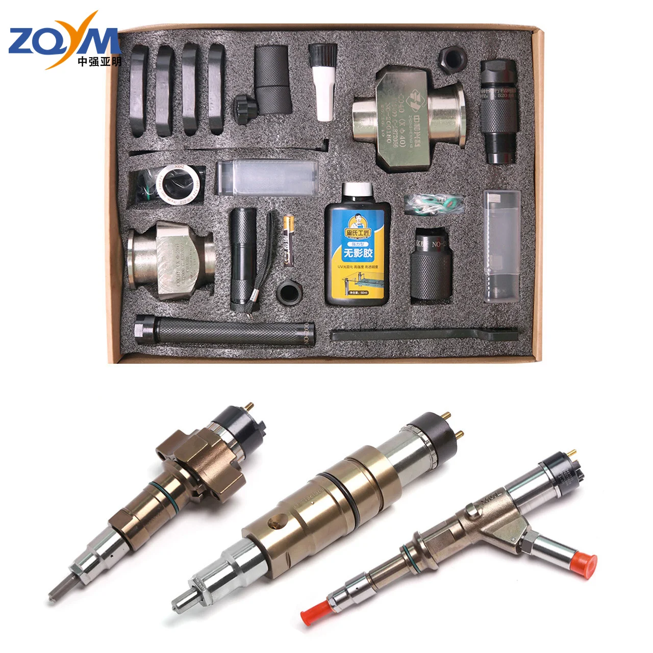 

ZQYM Whole set Common rail crdi dies-el fuel injec-tor repair dismantling tools for cummins injec-tor stage 3 tools kit