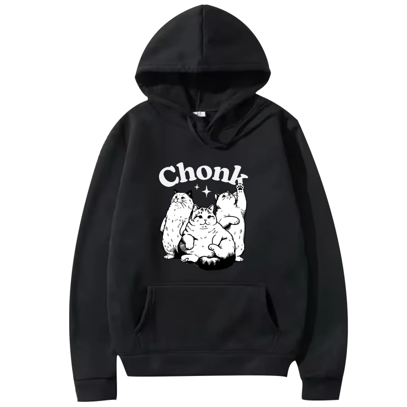 

Funny Chonk Cat hoodie 2025 men women fashion vintage High Quality Long sleeve streetwear print Graphics oversized hoodie unisex