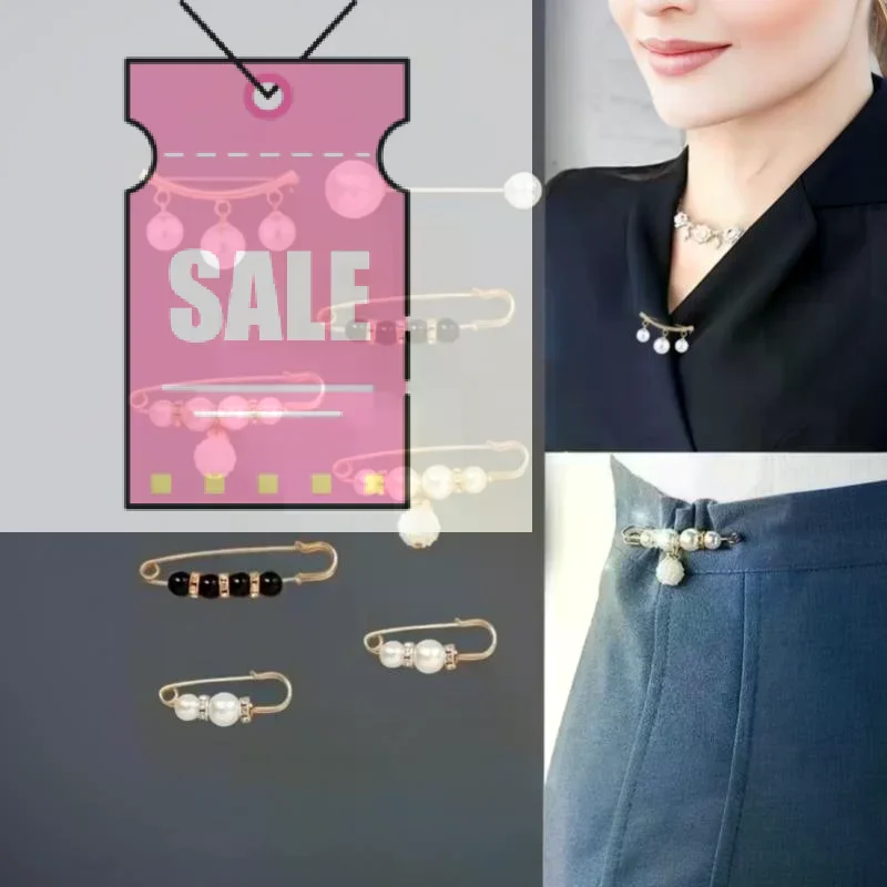 4/6/8/10/12/14/16Pcs Alloy And Plastic Irregular Shape Pins Elegant Faux Pearl Brooch Set Suitable For Dresses Hats Scarves
