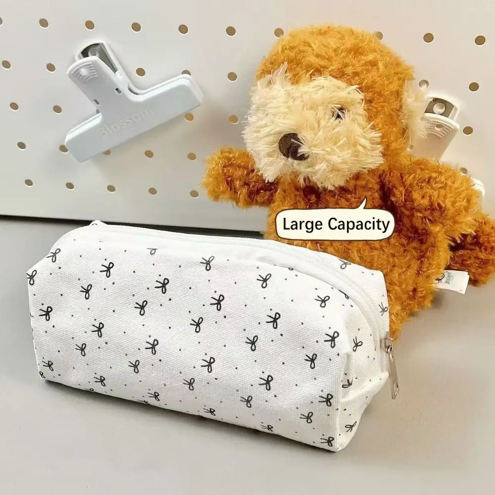 Cute Bowknot Pen Bag Large Capacity Multifunctional Pencil Case Stationery Organizer Students