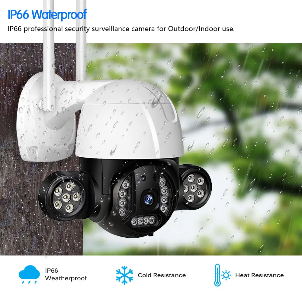 3MP Camera Outdoor AI Human Detection Alarm Wireless PTZ Camera Color Night Vision IP Camera