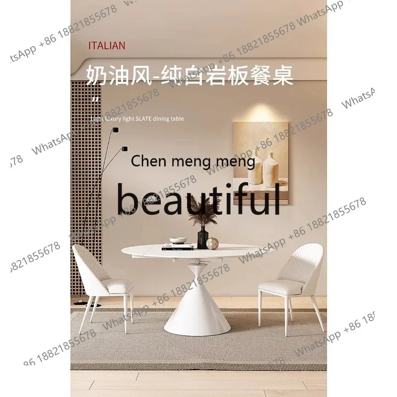 G153 Light luxury bright rock slab dining table and chair combination modern simple Italian household small apartment with turnt